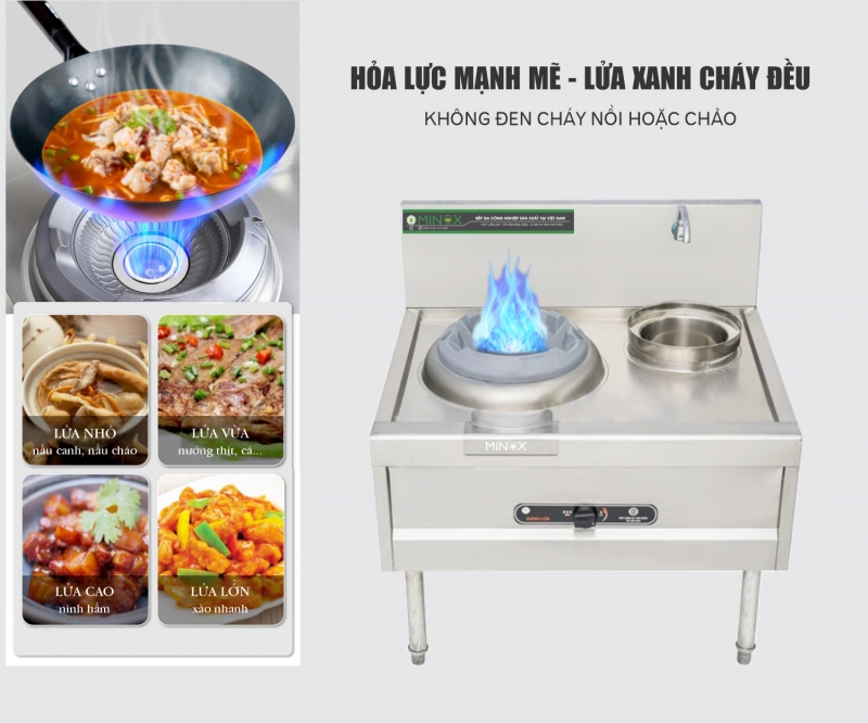 Bếp á xào đơn họng gang