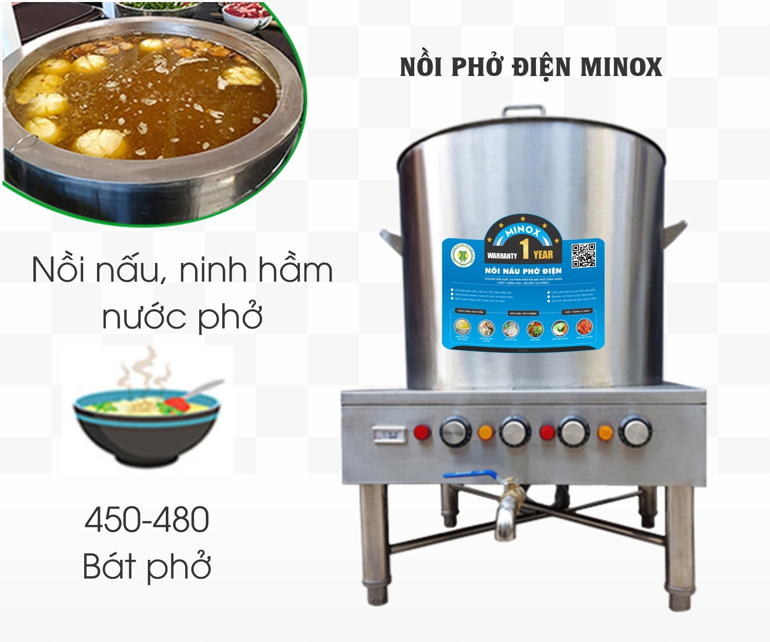 Nồi nấu phở điện 200L