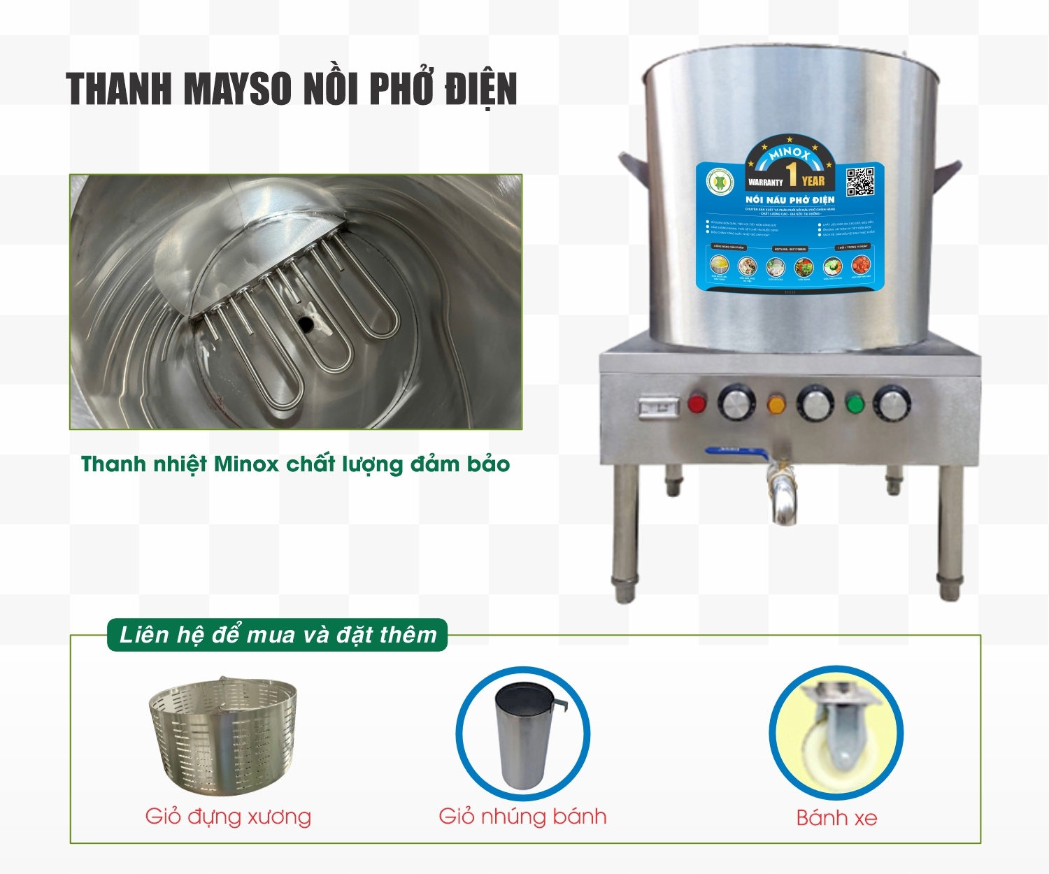 Thanh điện trở 3kw nồi phở điện