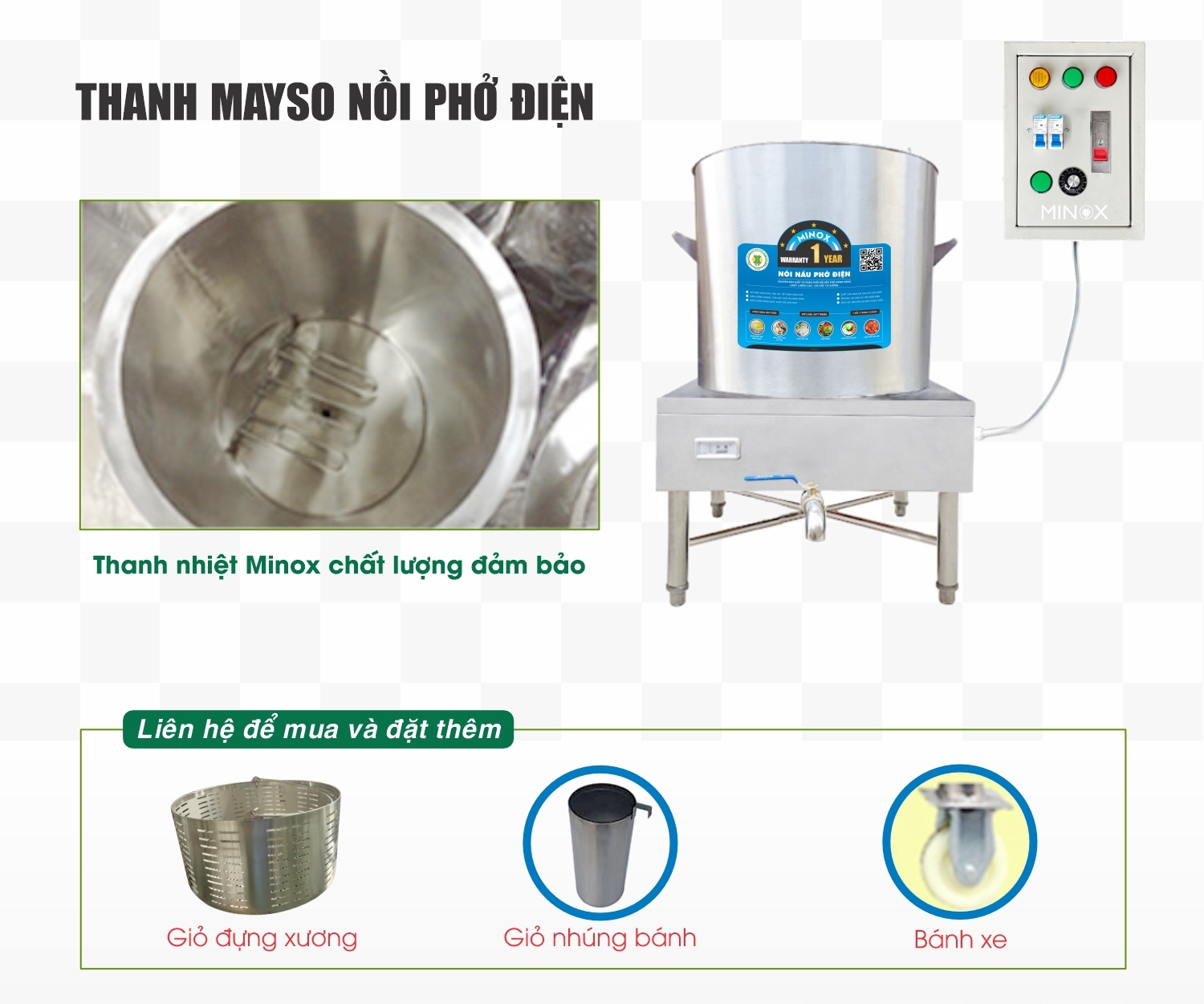 Thanh nhiệt 4kw nồi nấu phở điện