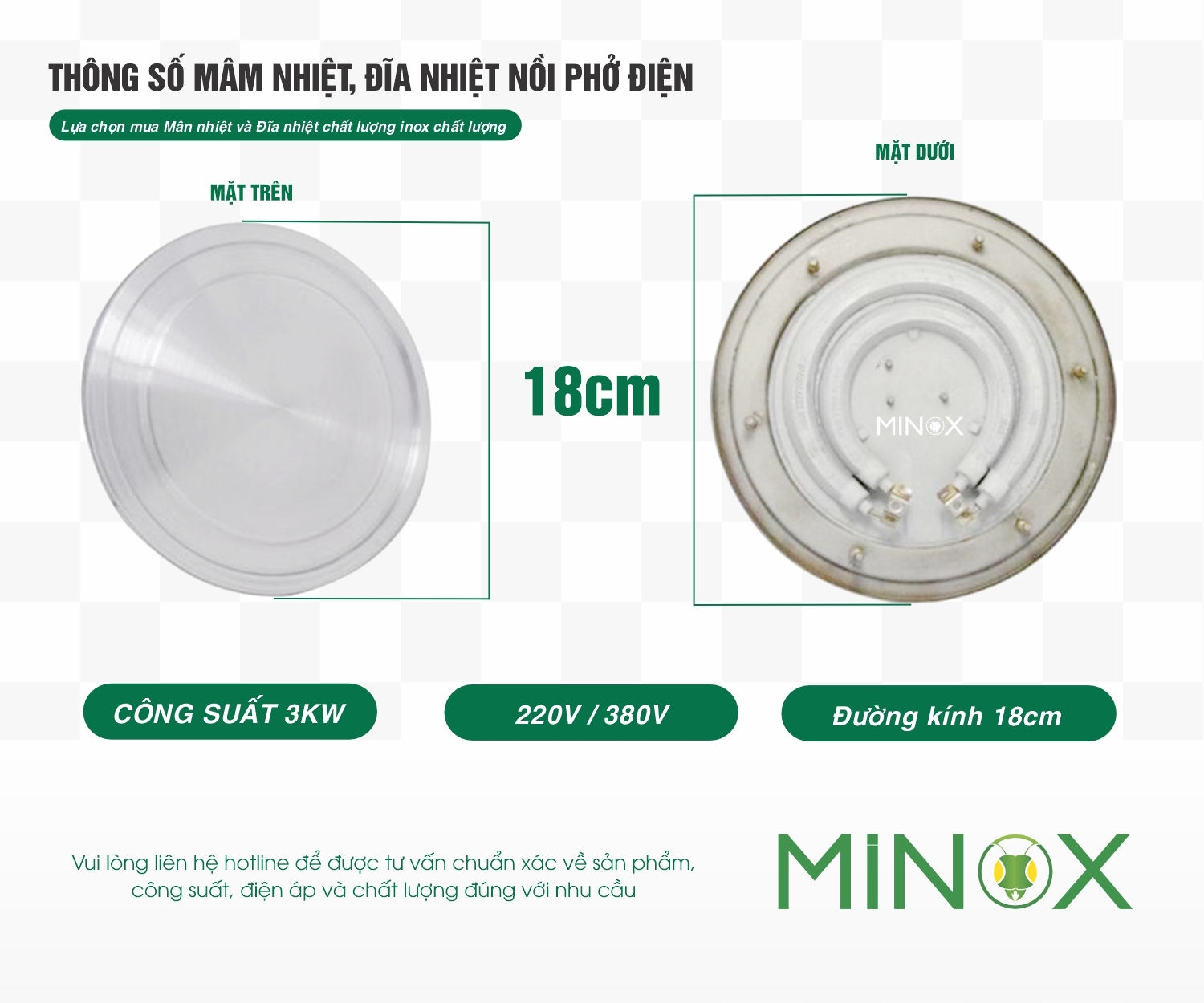 Mâm nhiệt và Đĩa nhiệt 3kw Nồi phở điện