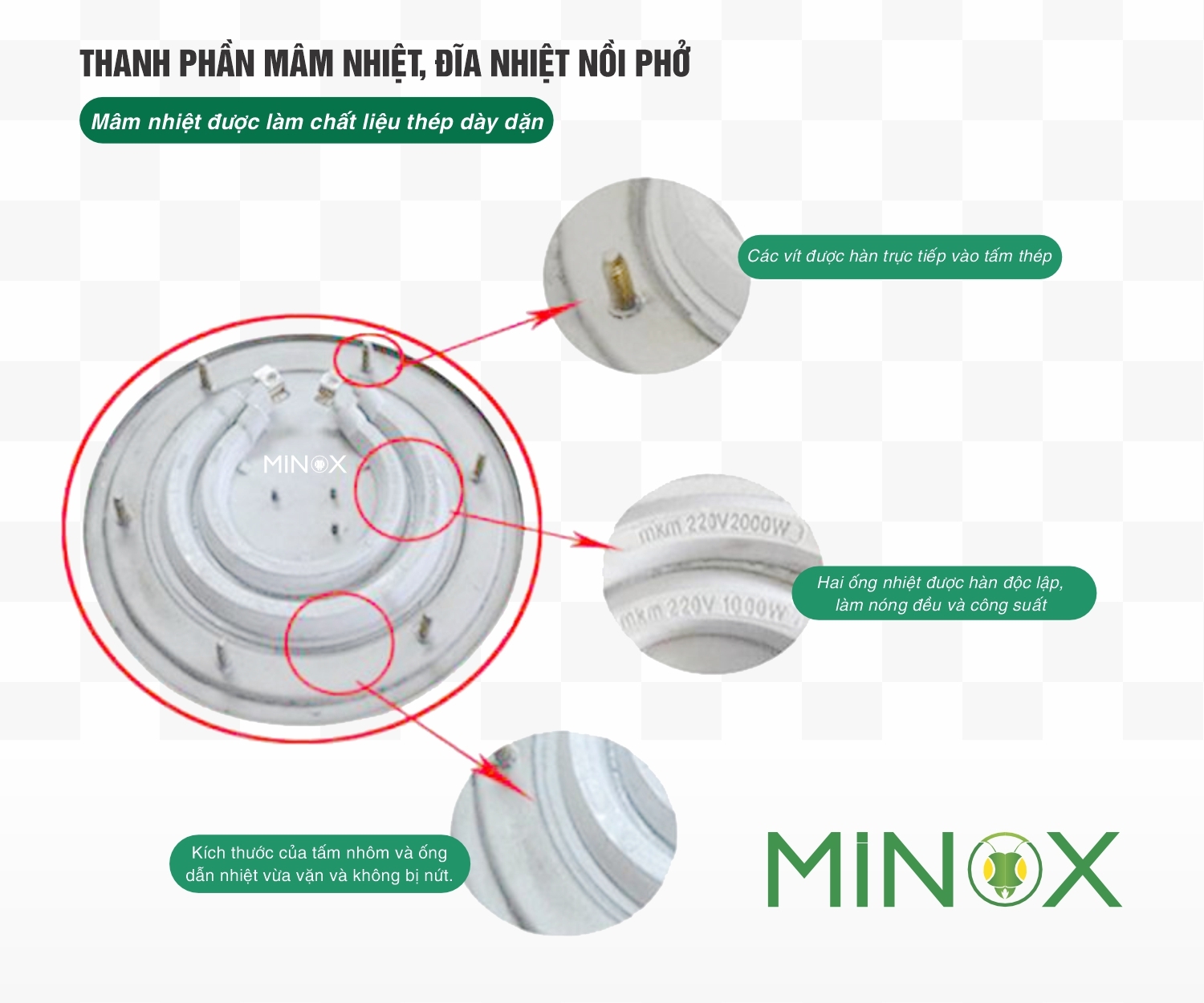 Mâm nhiệt và Đĩa nhiệt 3kw Nồi phở điện