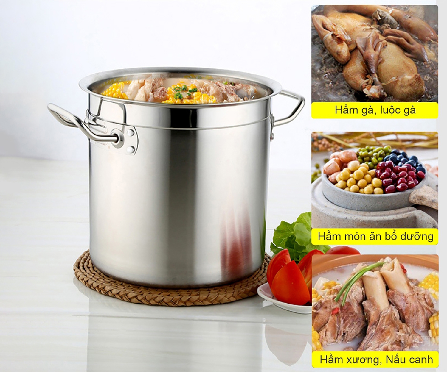 Nồi inox bếp từ công nghiệp