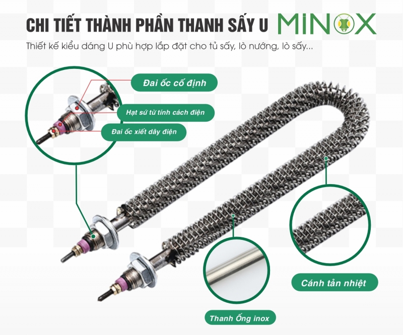 Điện trở U sấy tản nhiệt lò nướng