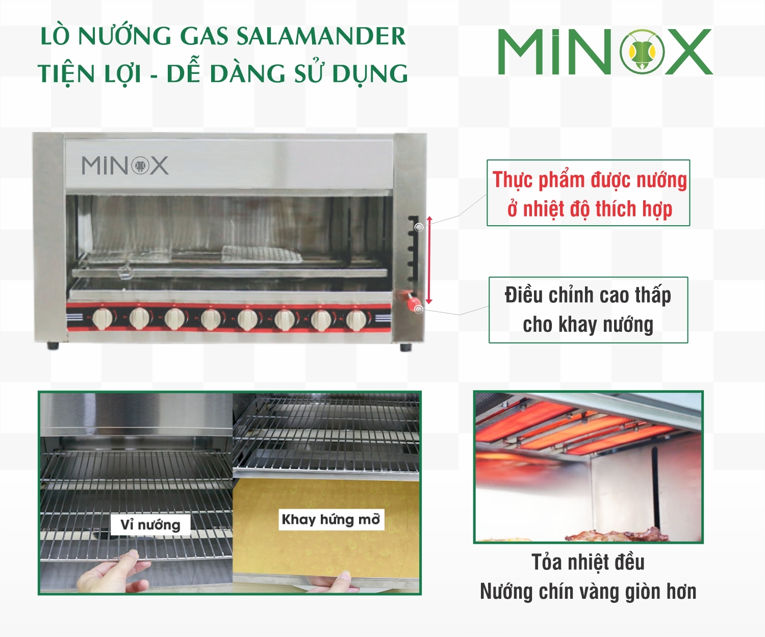 Lò nướng Salamander 8 họng gas