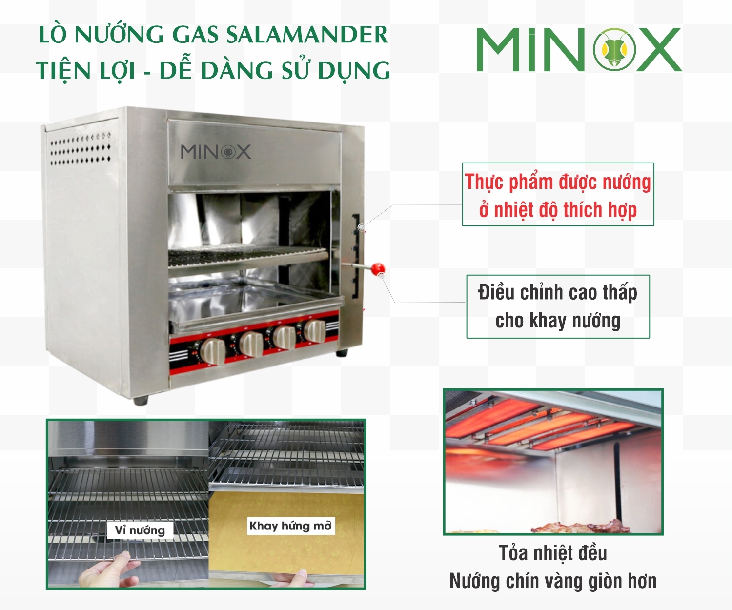 Lò nướng Salamander 4 họng gas