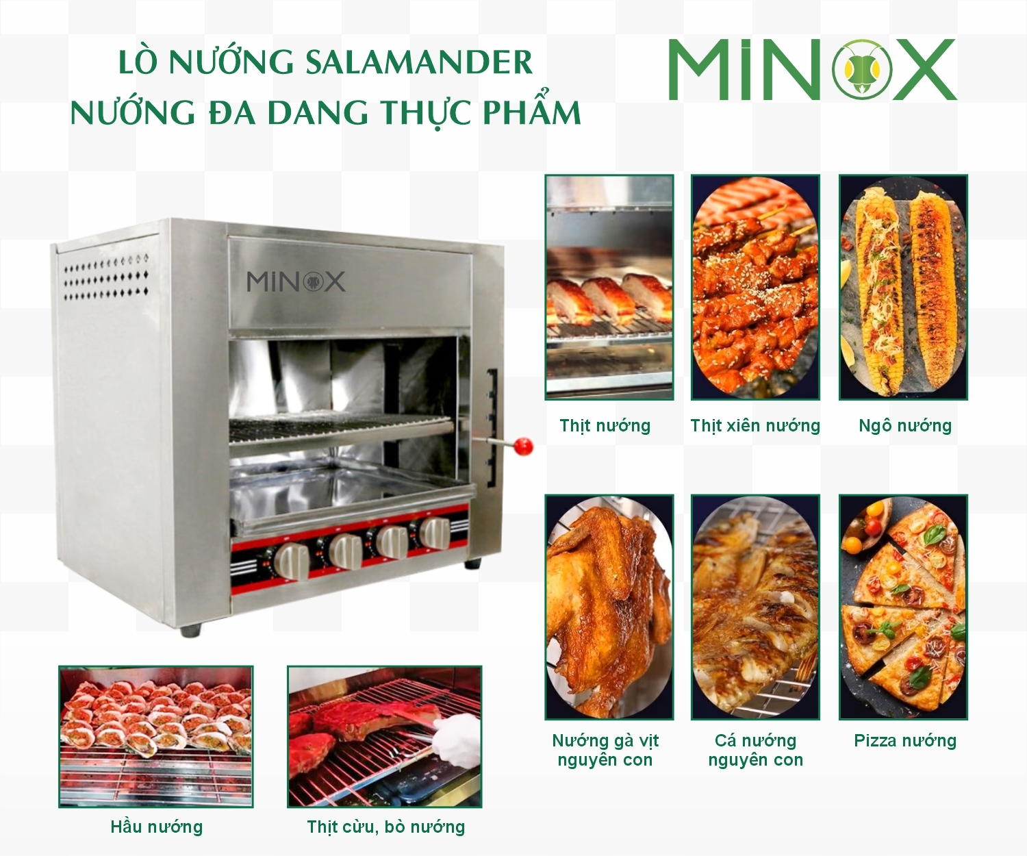 Lò nướng Salamander 4 họng gas
