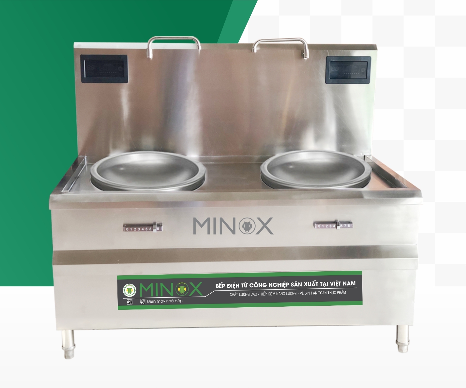 Bếp từ 12kw xào đôi trực tiếp