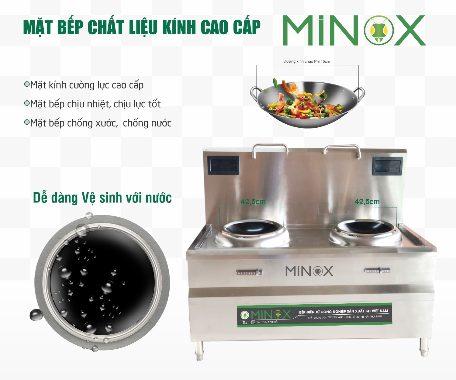 Bếp từ 12kw xào công nghiệp