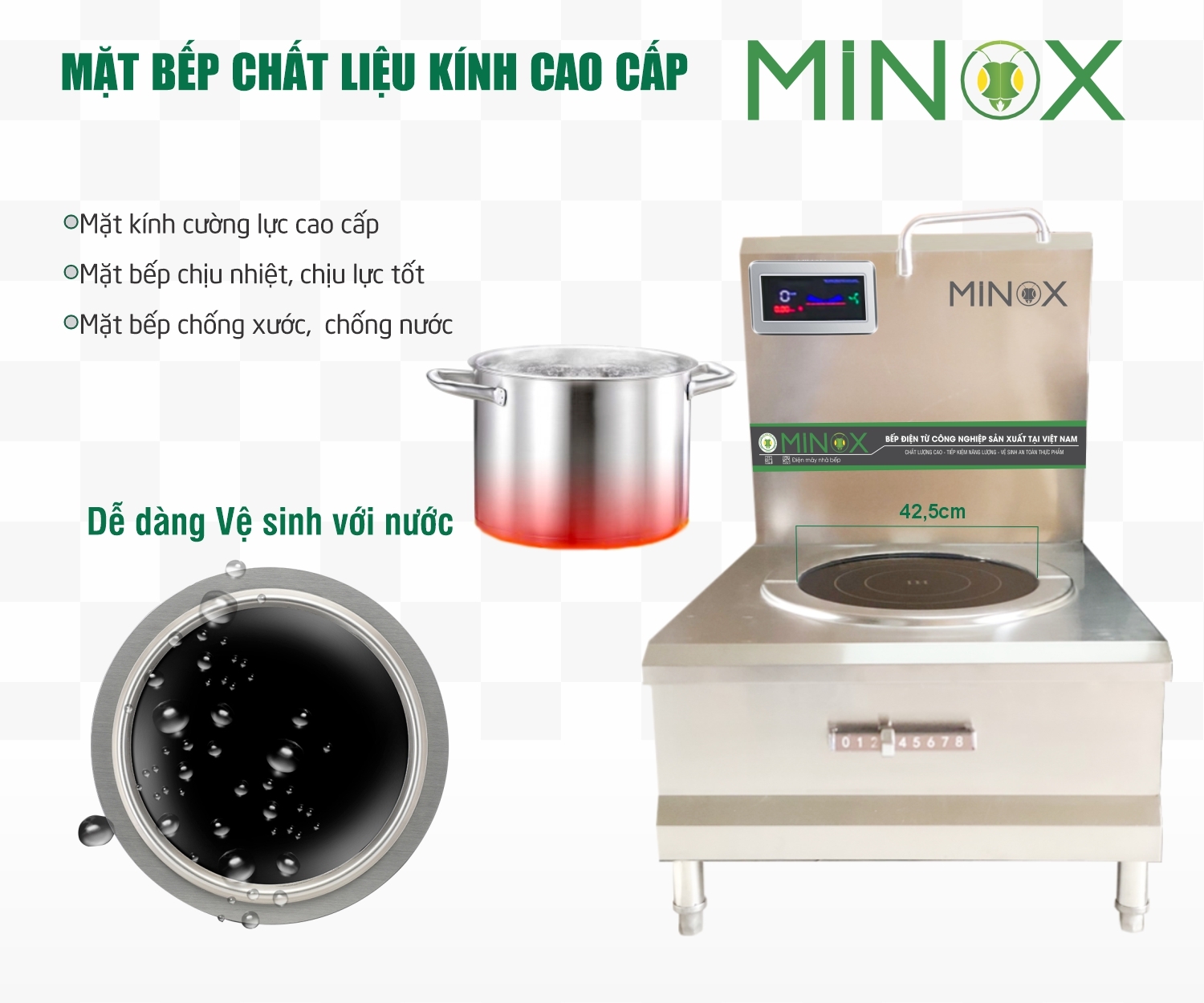 Bếp từ 12kw hầm công nghiệp