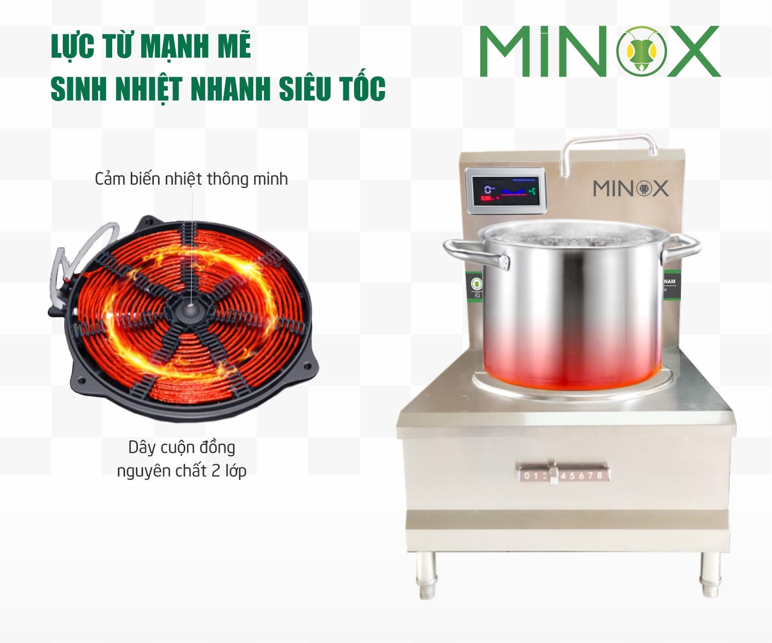 Bếp từ 12kw hầm công nghiệp