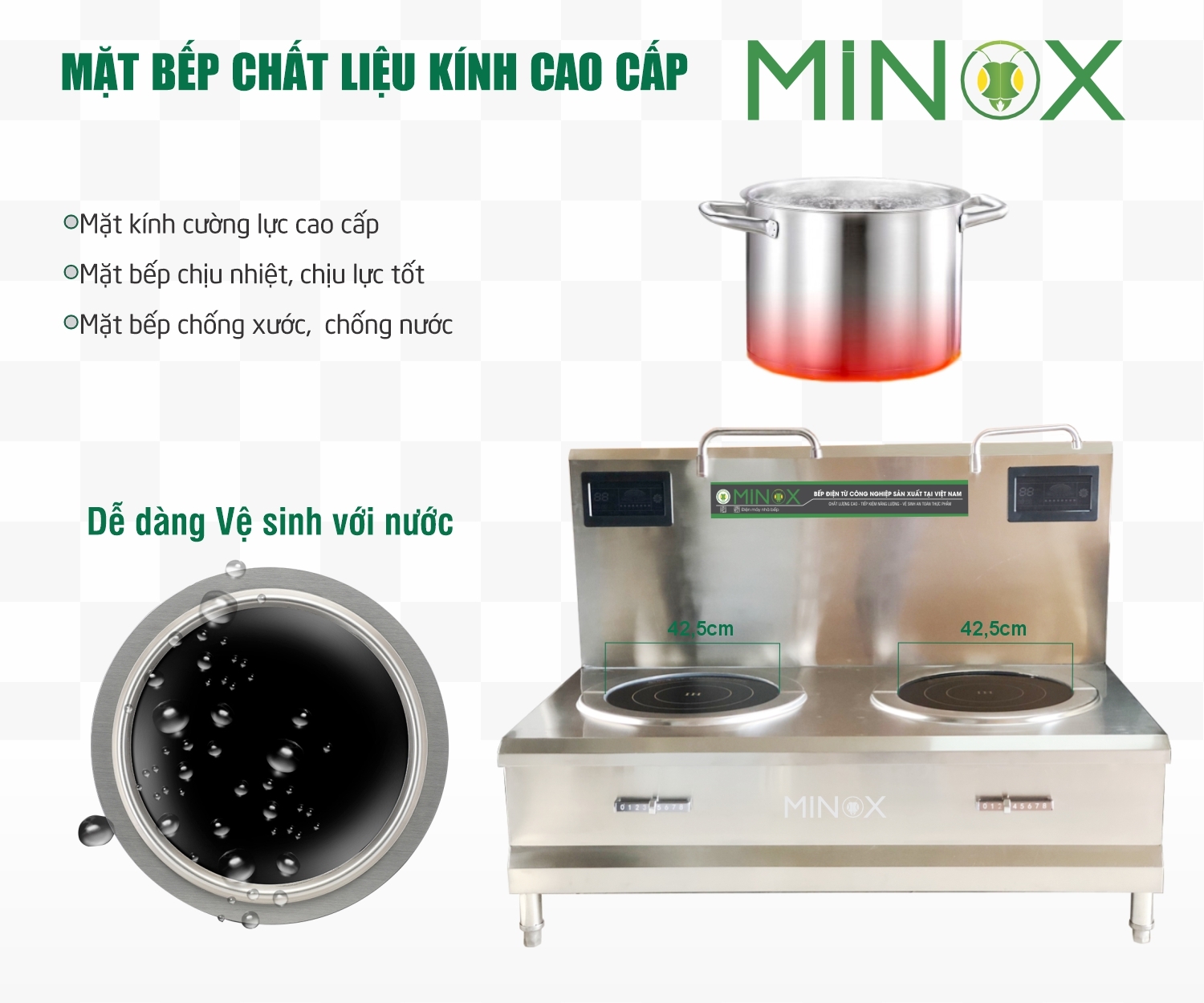 Bếp từ 8kw hầm đôi công nghiệp