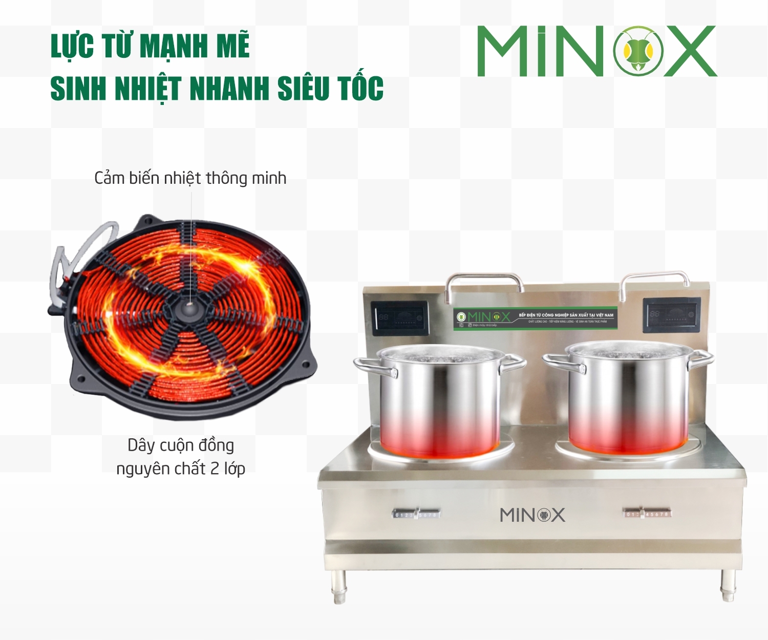 Bếp từ 8kw hầm đôi công nghiệp