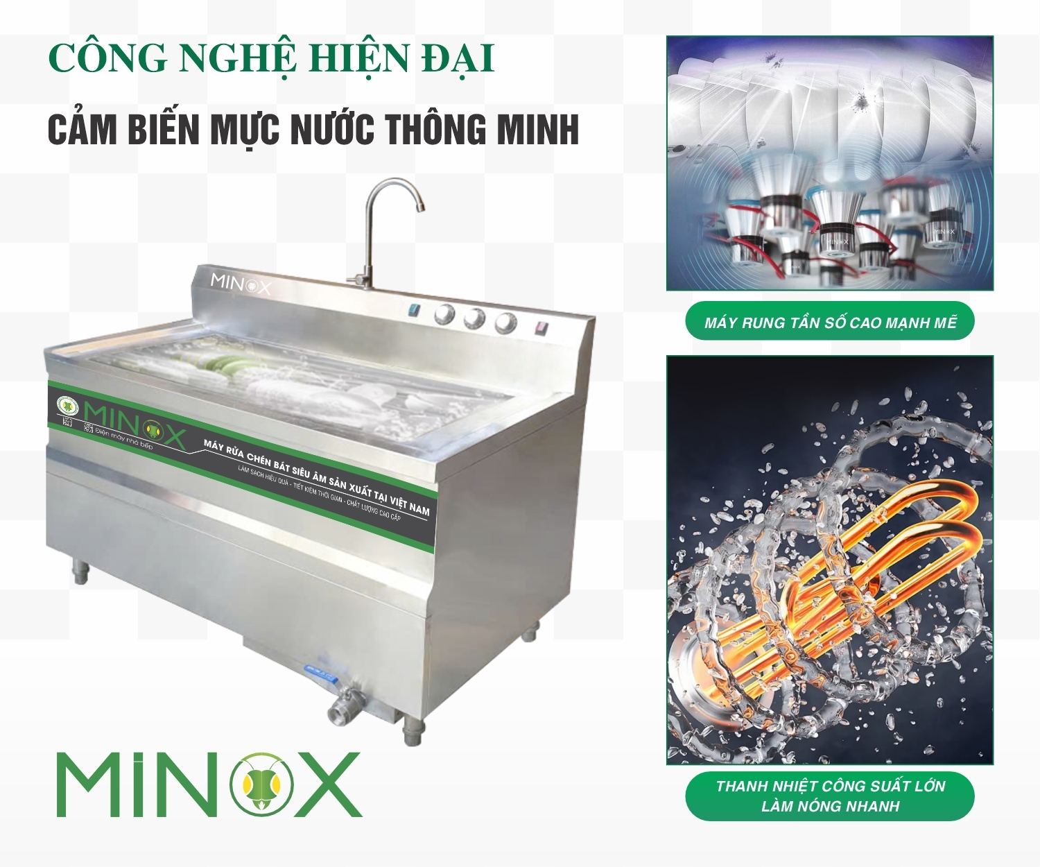 Máy rửa bát siêu âm MI-MRCSA-1000