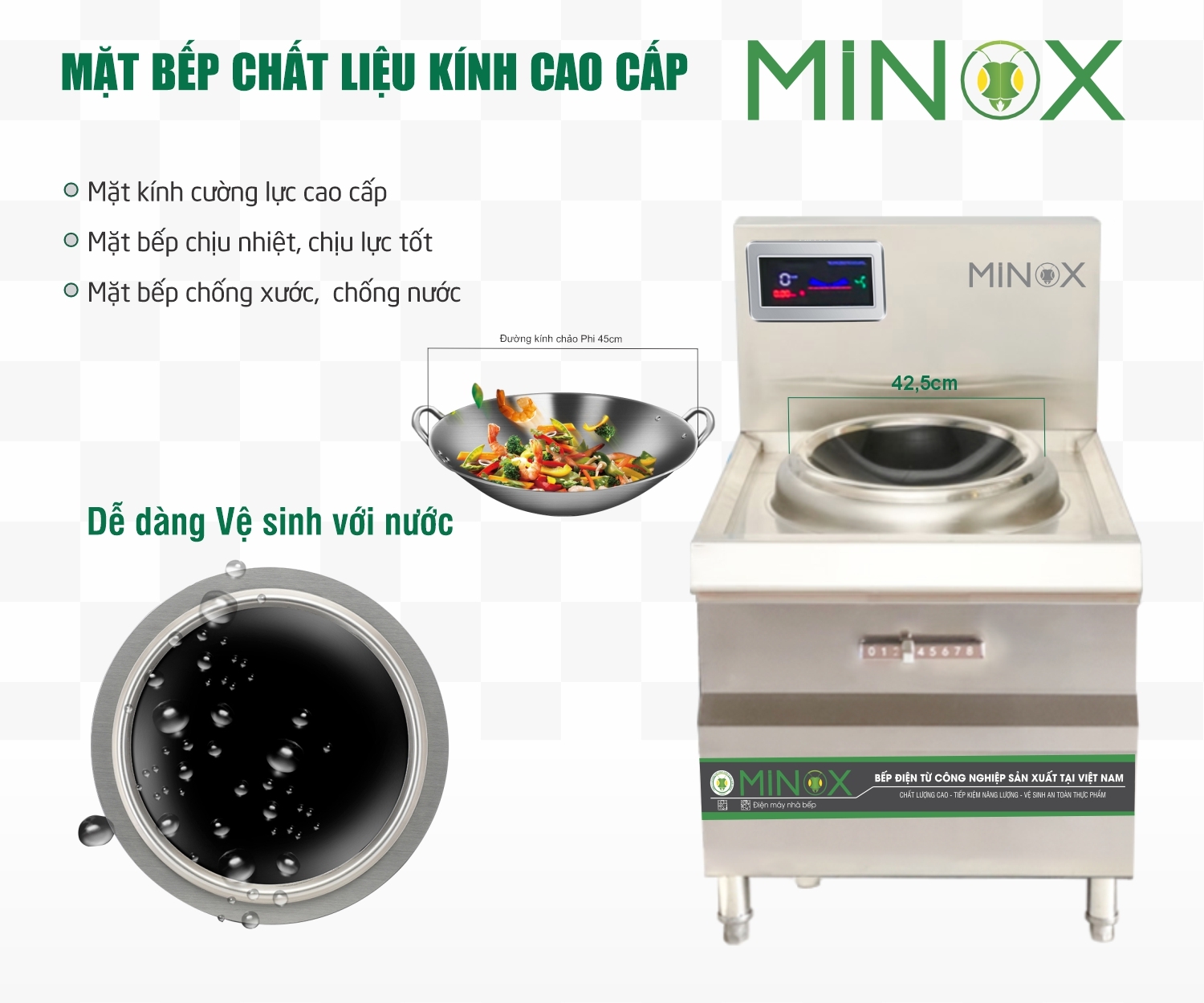 Bếp từ 8kw xào công nghiệp