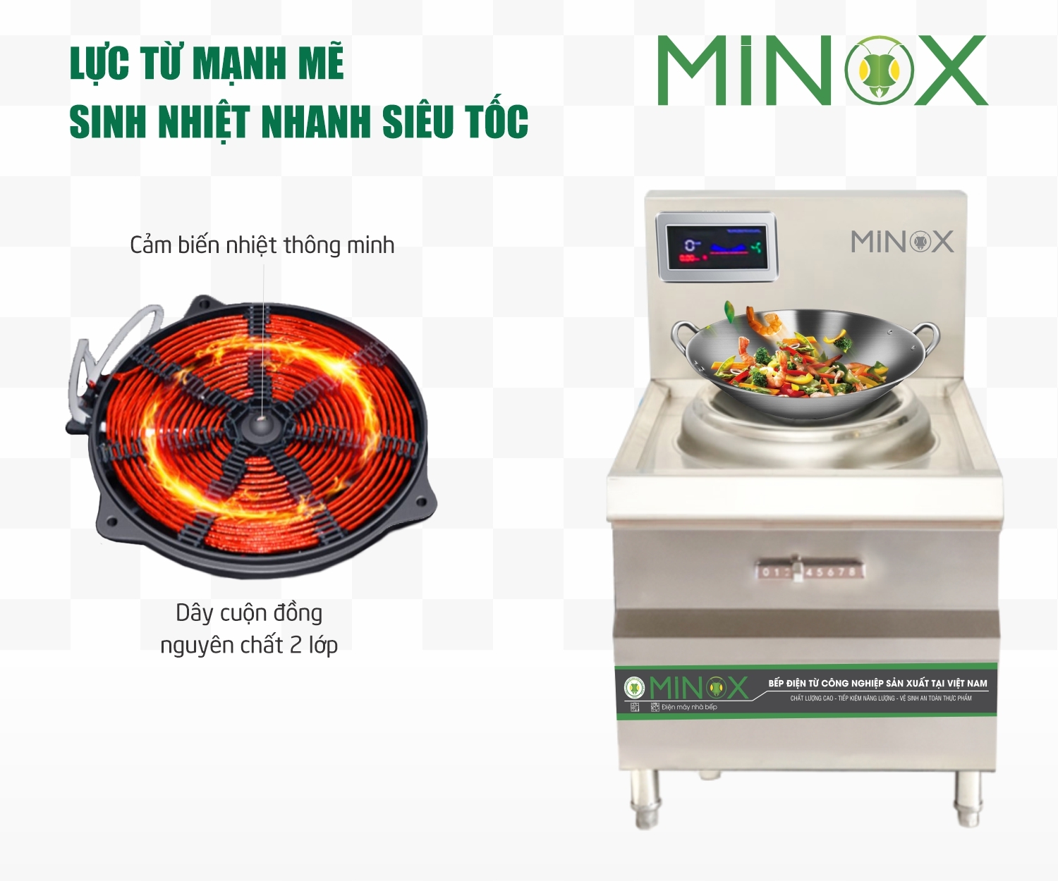 Bếp từ 8kw xào công nghiệp