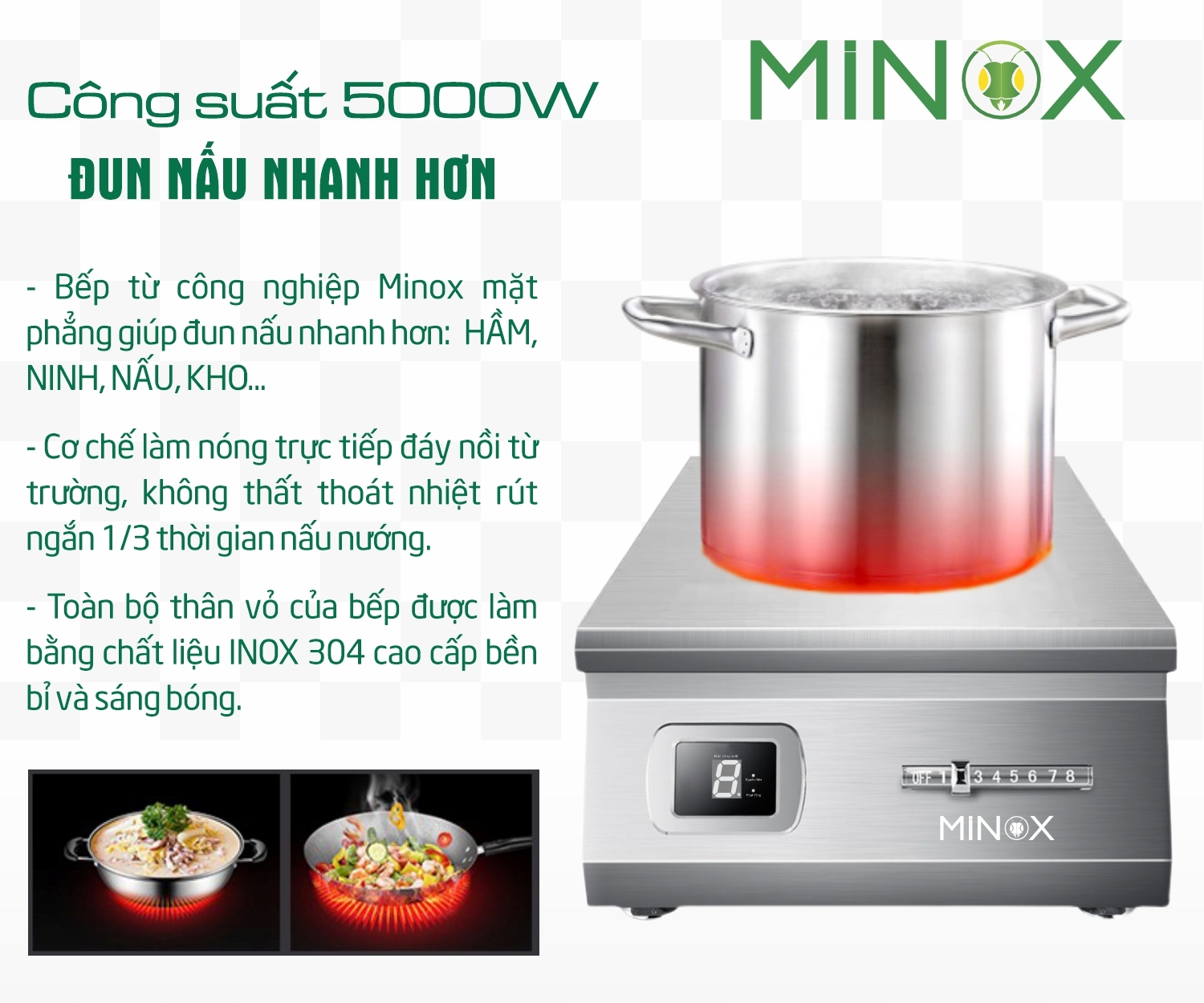 Bếp từ 5kw hầm công nghiệp