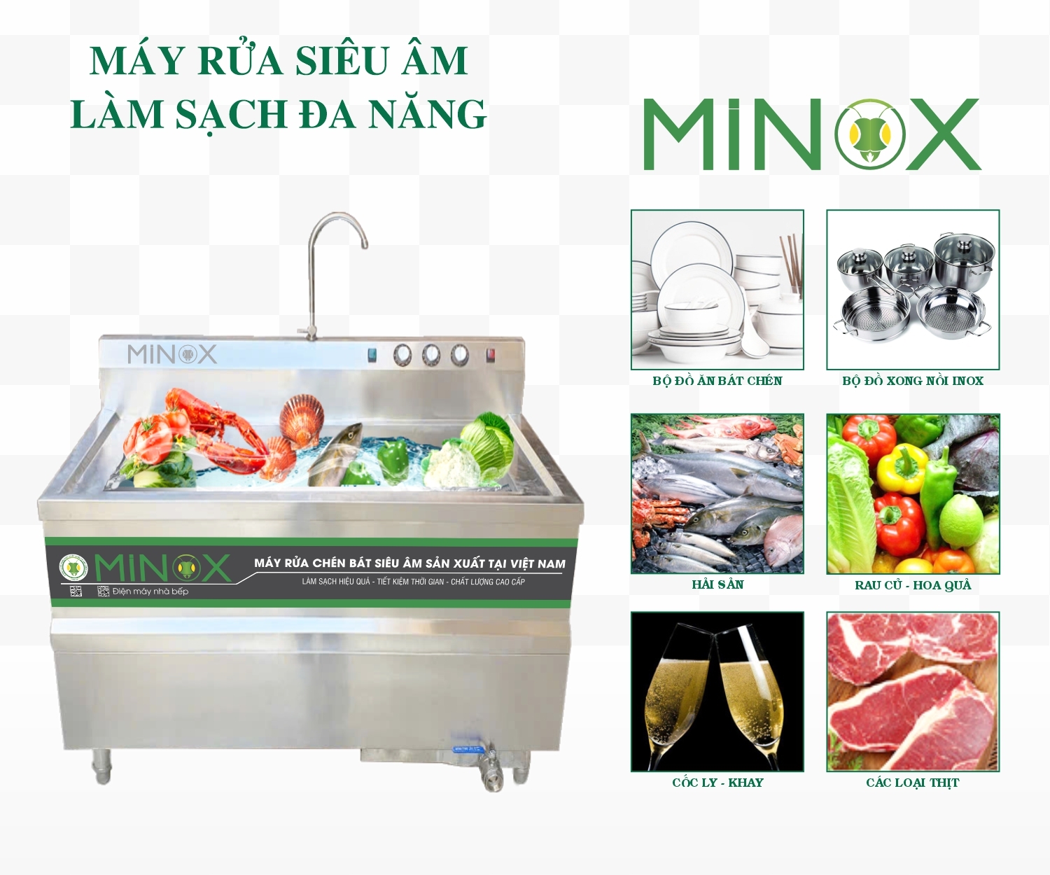 Máy rửa bát siêu âm MI-MRCSA-800