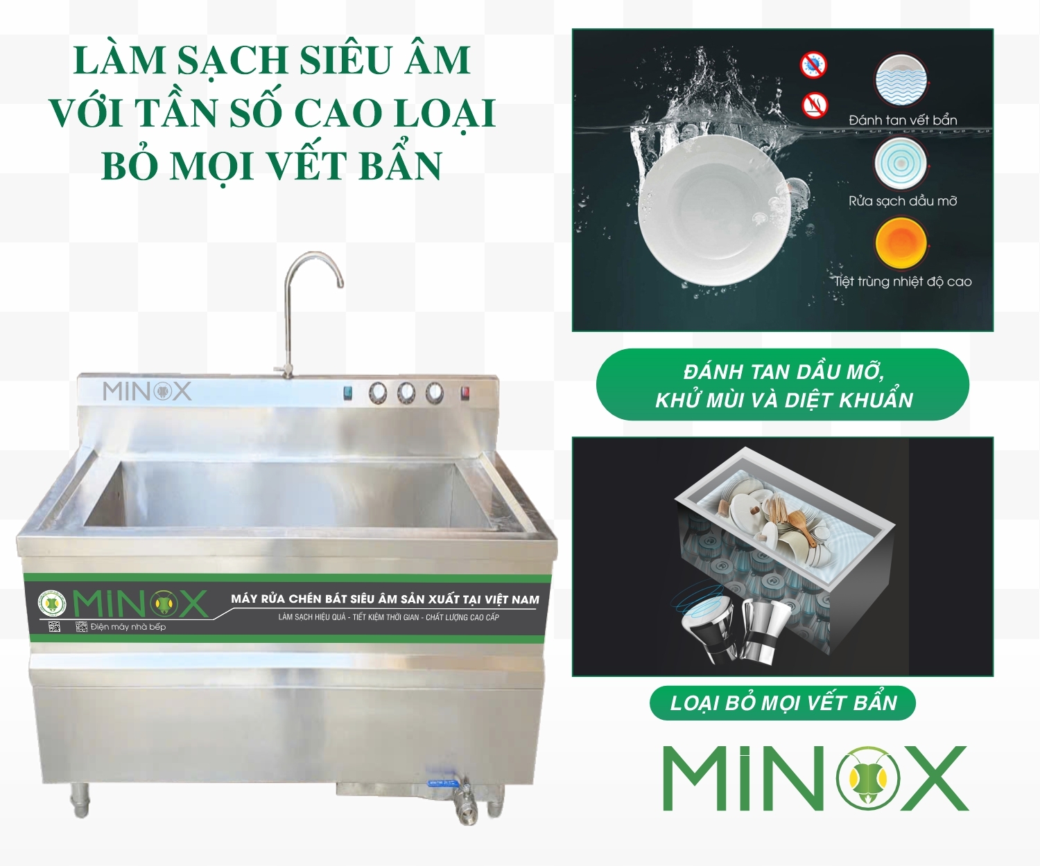 Máy rửa bát siêu âm MI-MRCSA-800