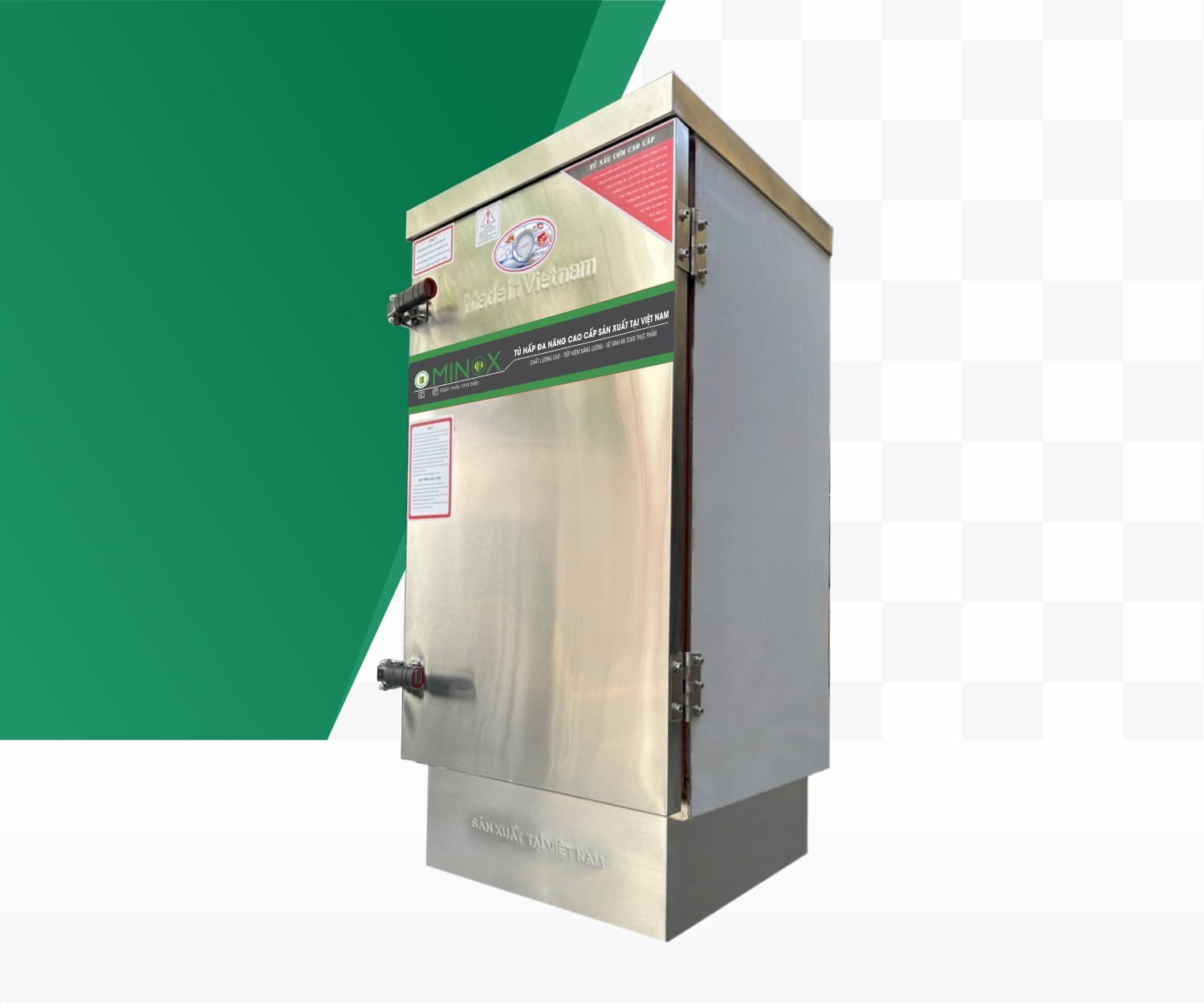 Tủ nấu cơm đun củi 12 khay
