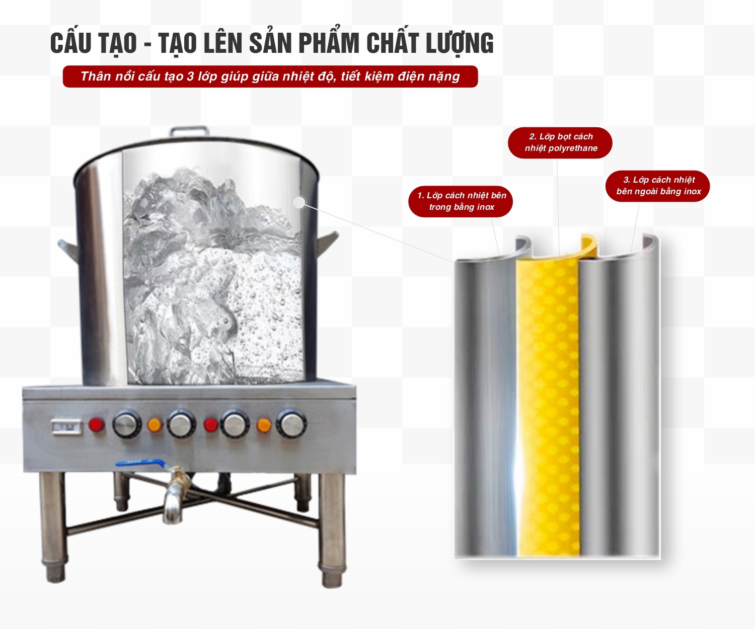 Nồi nấu phở điện 150L