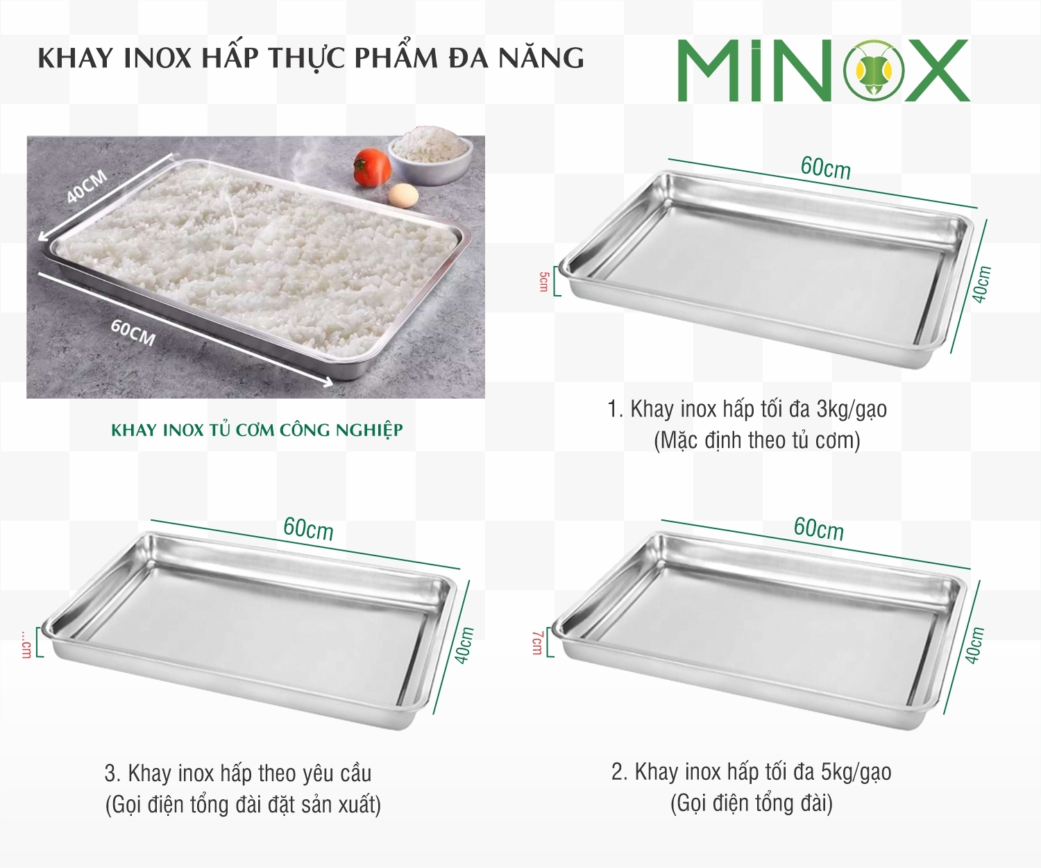 Khay hấp inox tủ nấu cơm