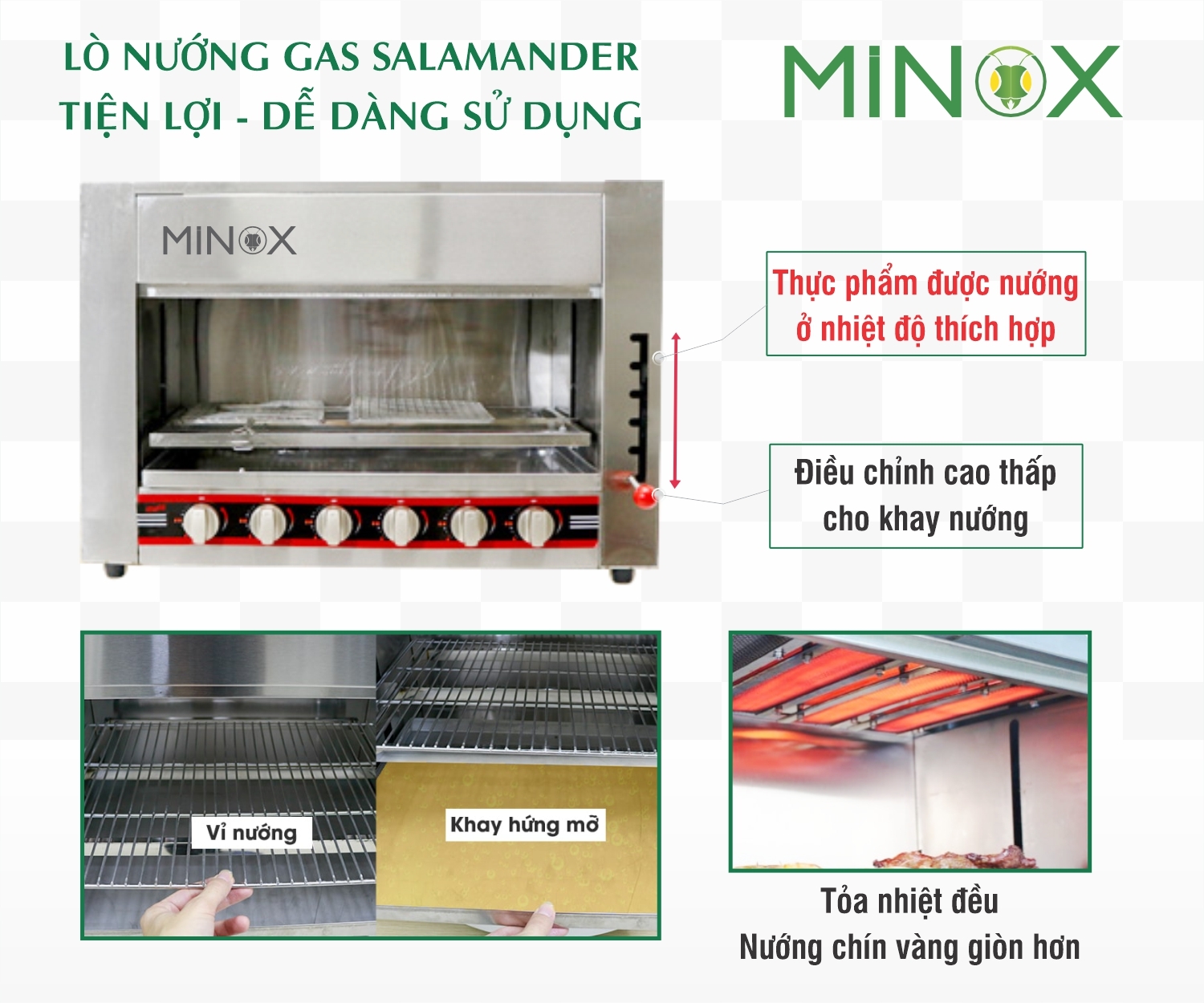 Lò nướng Salamander 6 họng gas