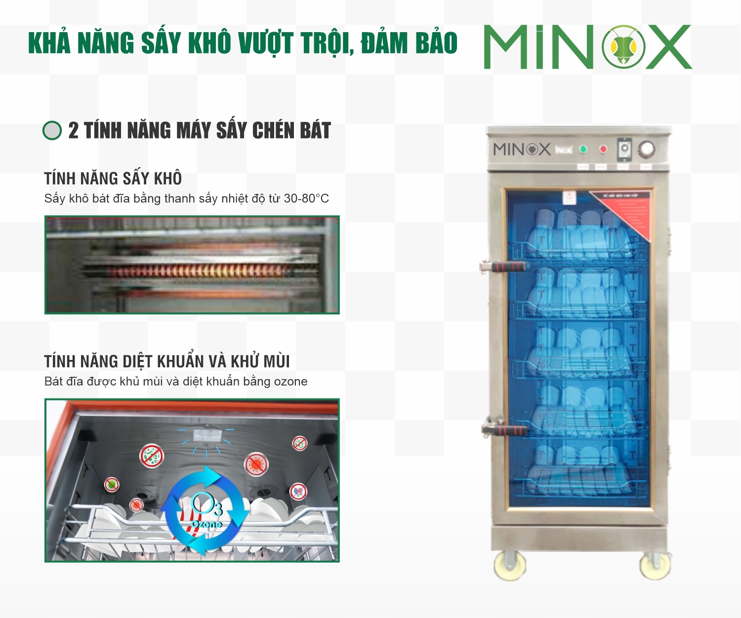 Tủ sấy bát công nghiệp 1 buồng 5 khay
