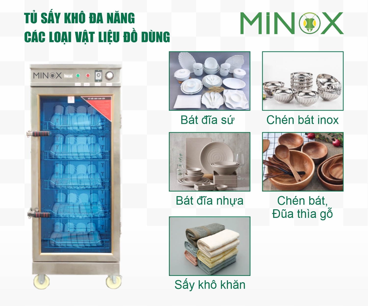 Tủ sấy bát công nghiệp 1 buồng 5 khay