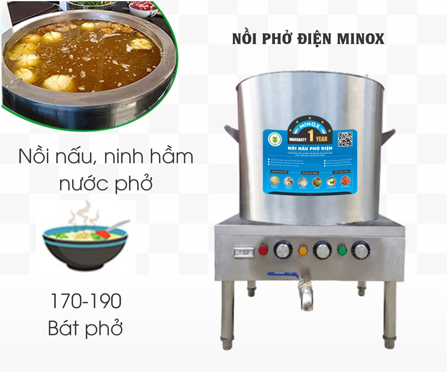 Nồi nấu phở điện 80L