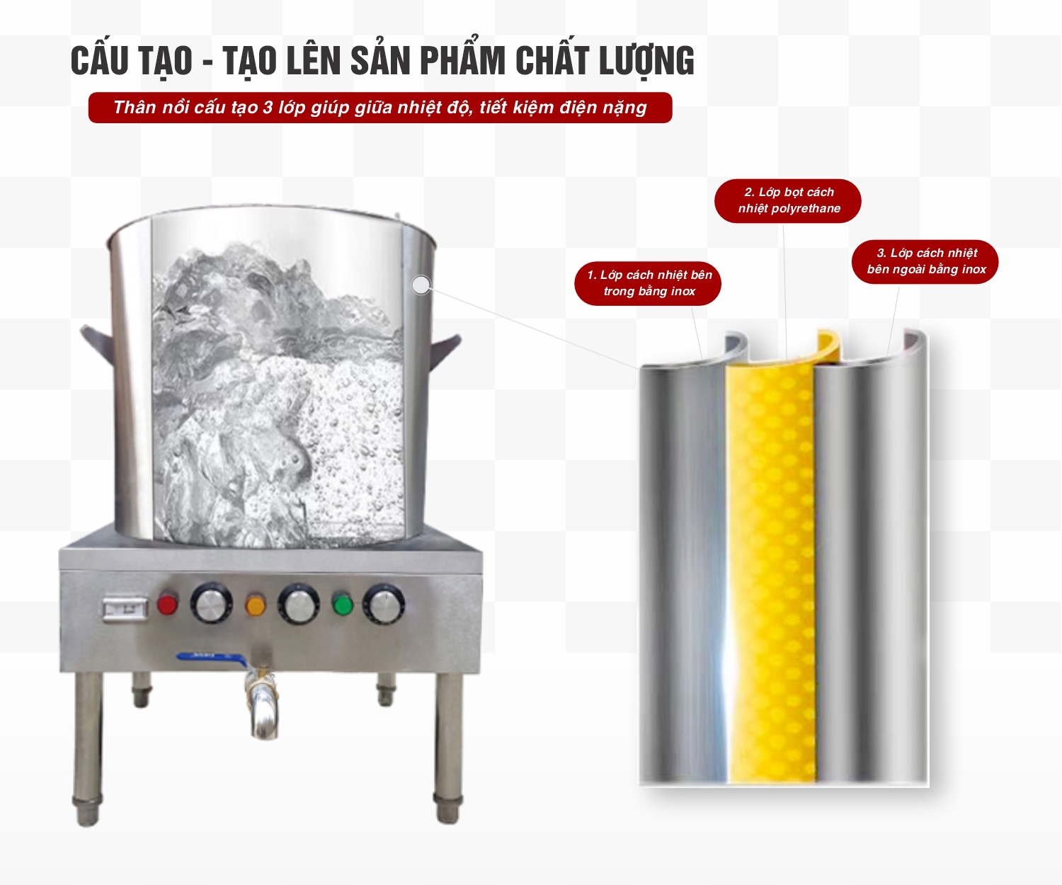 Nồi nấu phở điện 60L