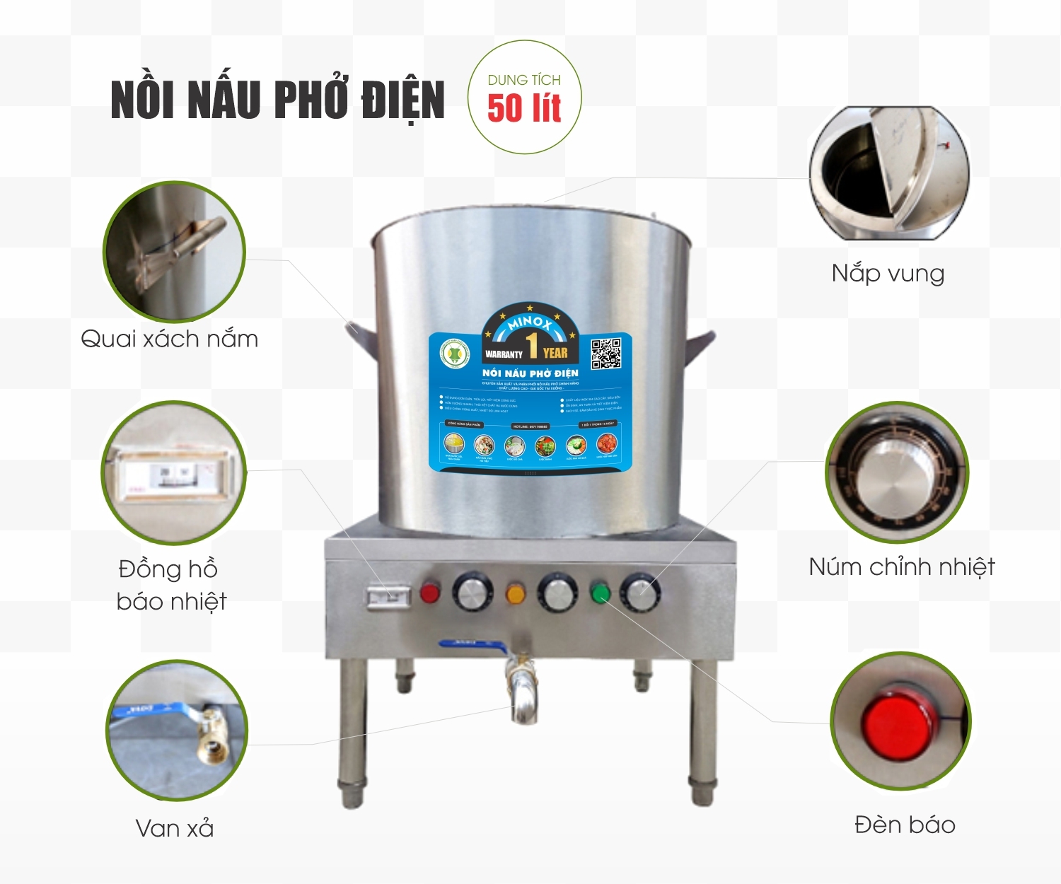 Nồi nấu phở điện 50L