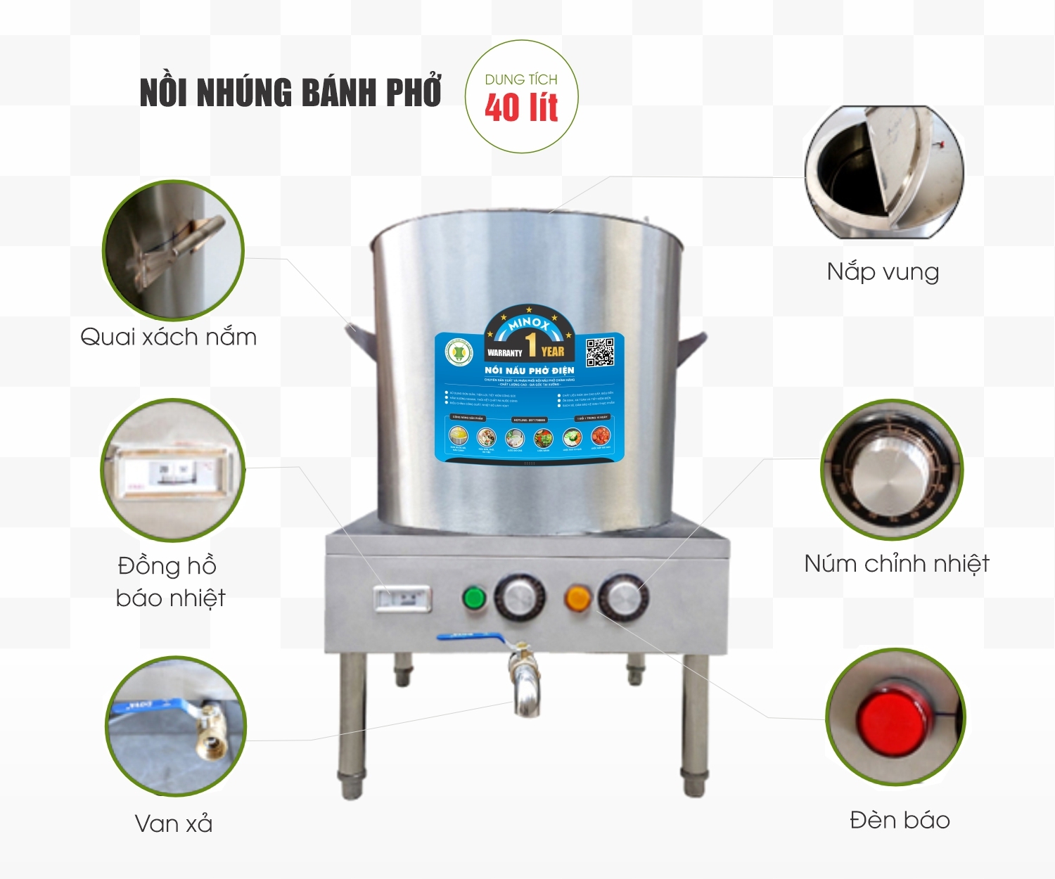 Nồi nấu phở điện 40L