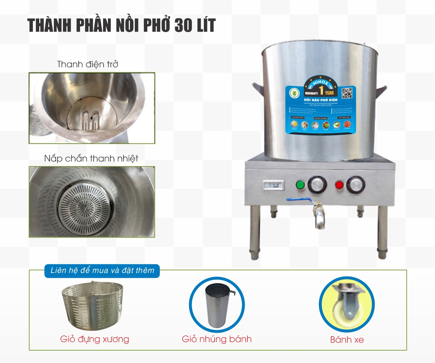 Nồi nấu phở điện 30L
