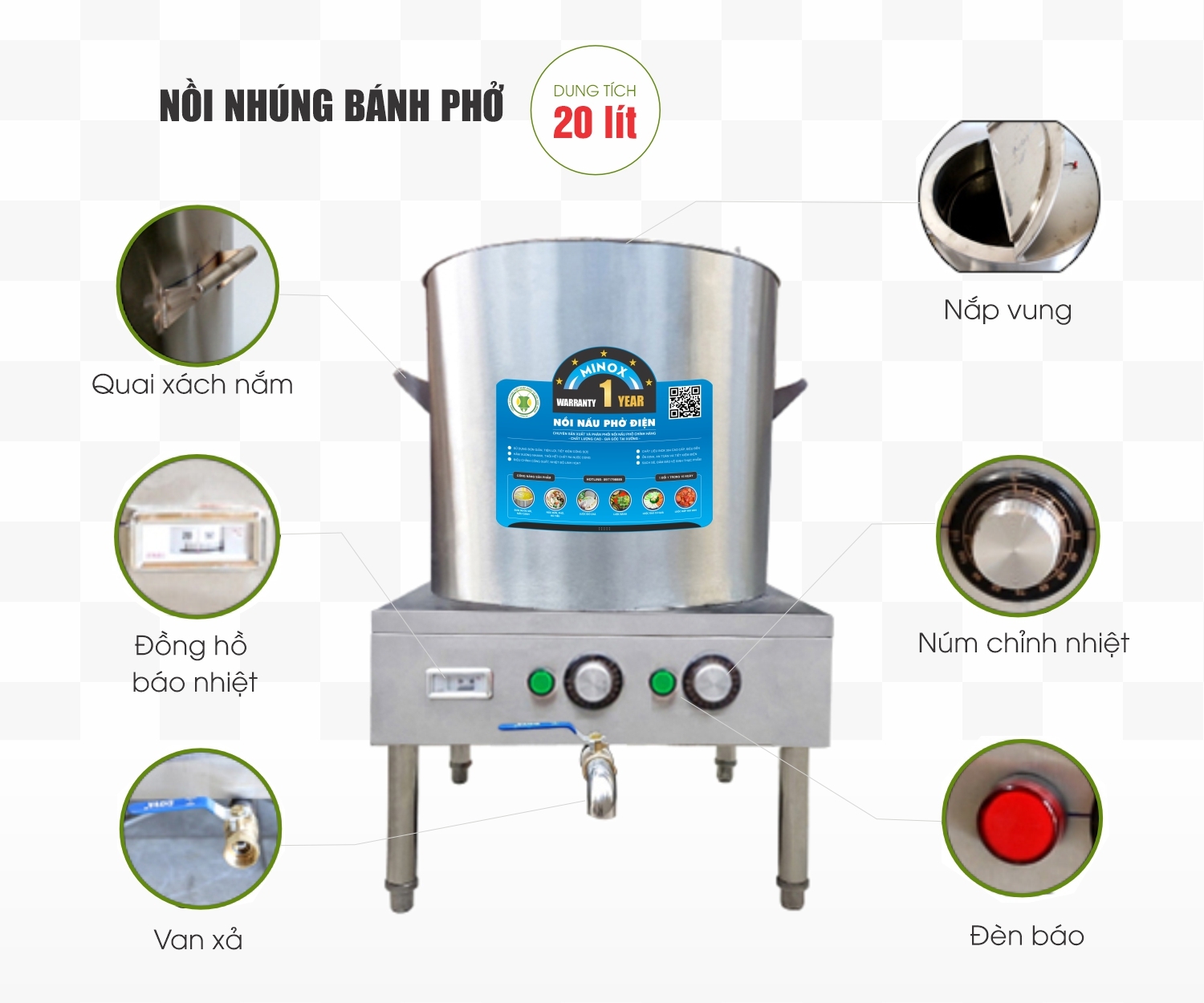 Nồi nấu phở điện 20L