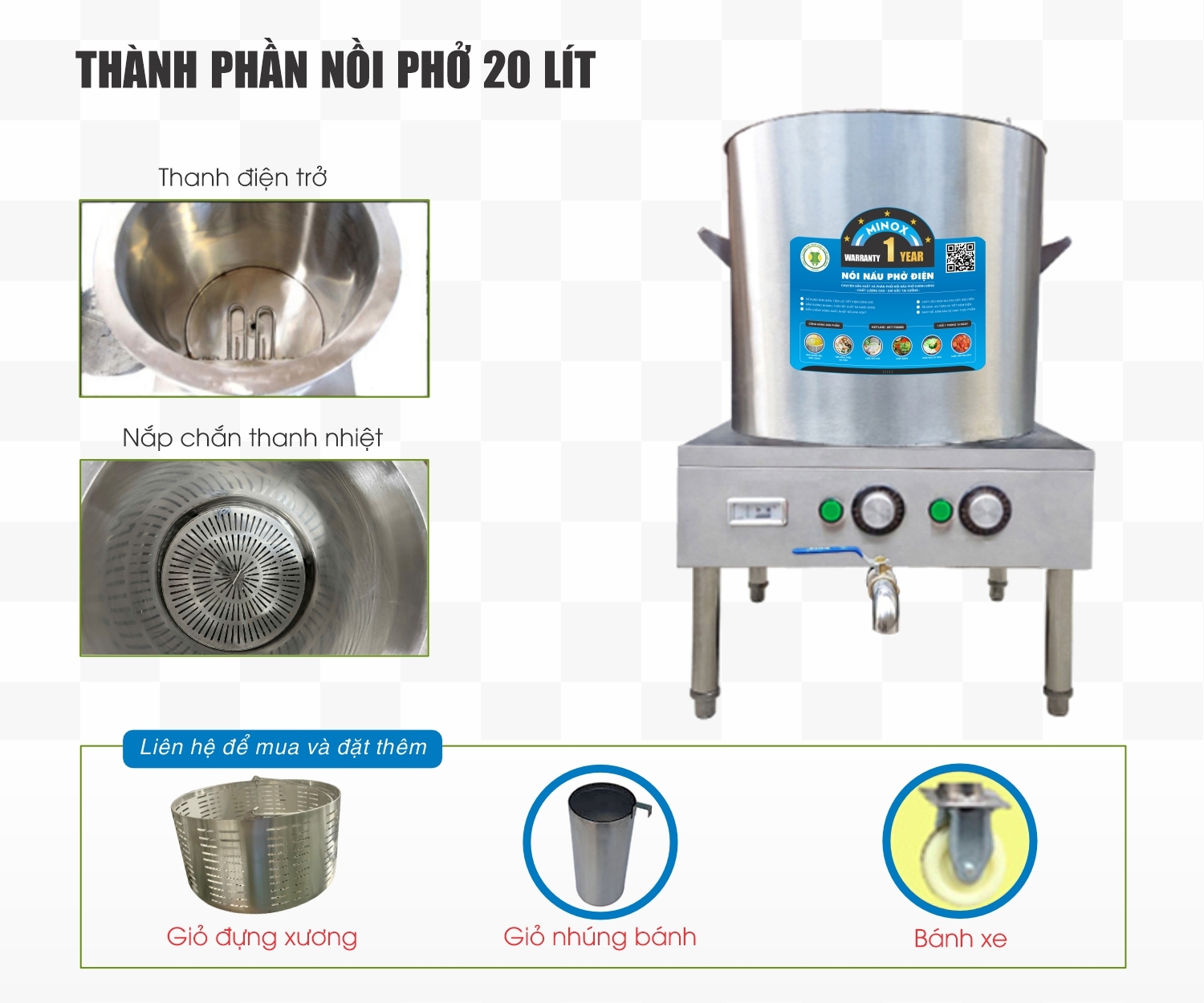 Nồi nấu phở điện 20L
