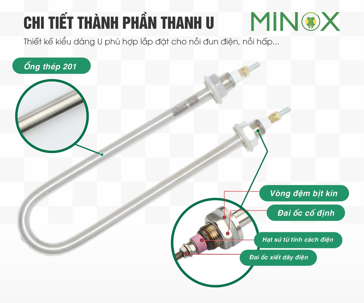 Thanh mayso 1kw nồi phở điện