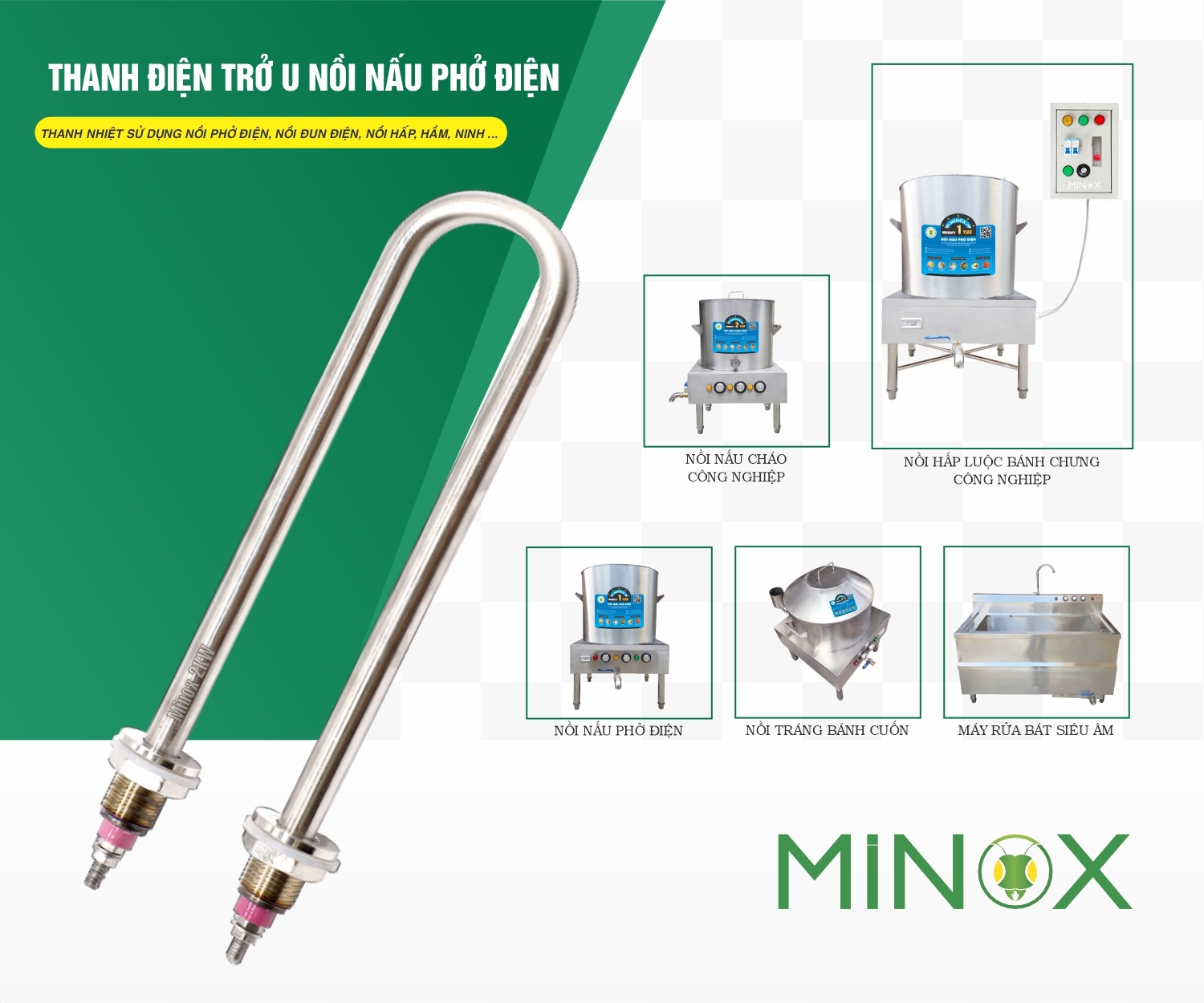 Thanh điện trở 2kw nồi nấu phở điện